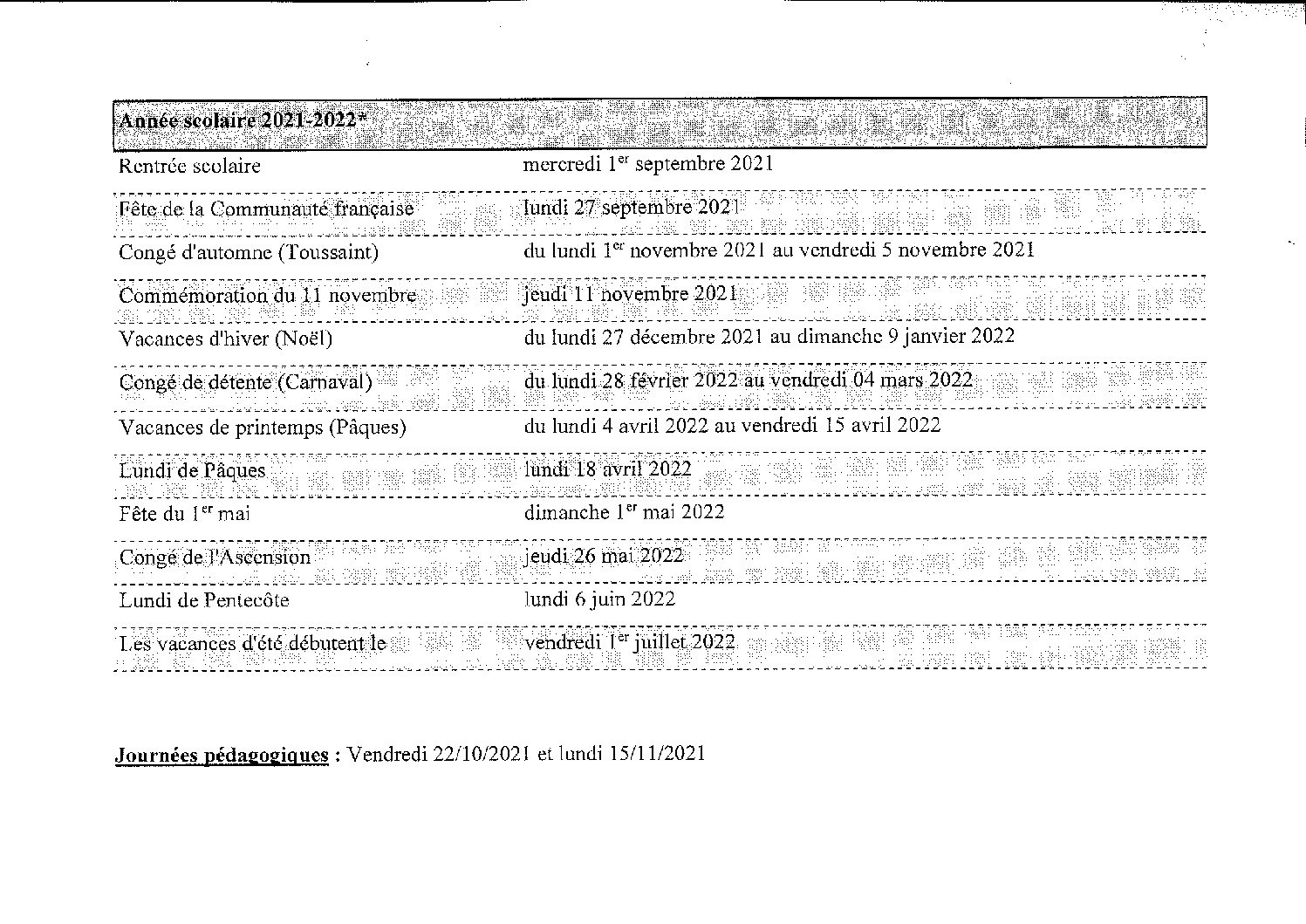 Ephémérides 2021-2022