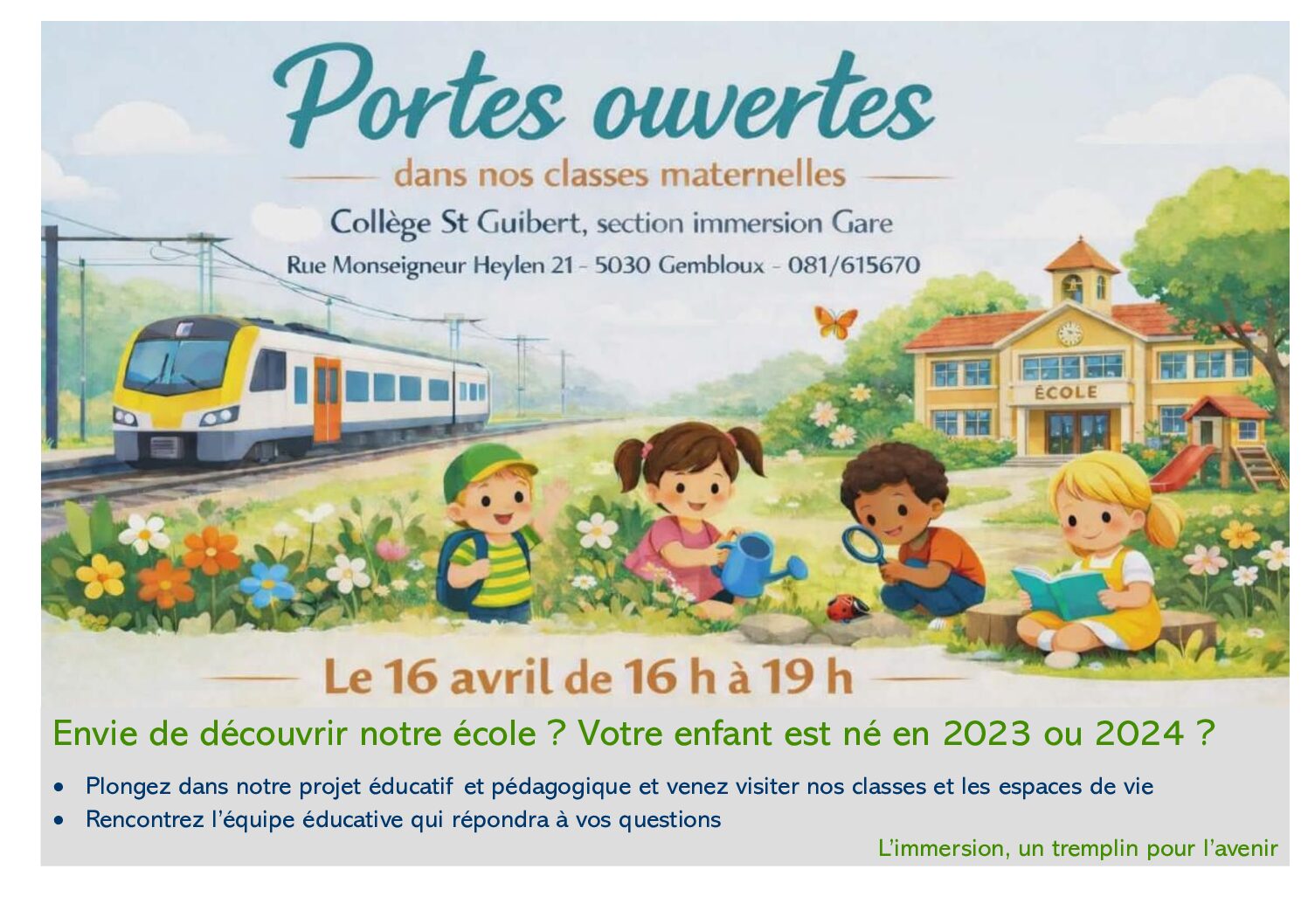 Portes ouvertes le 16 avril 2026 de 16h à 19h