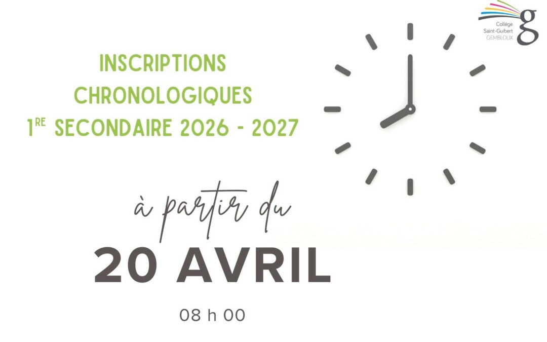 Inscriptions chronologiques – Rentrée 1re 2026 – 2027